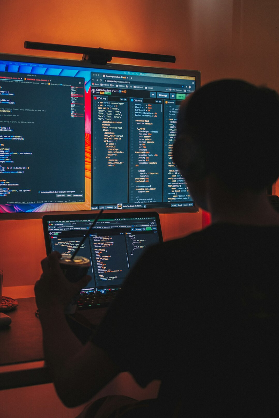 software developers coding insurance app
